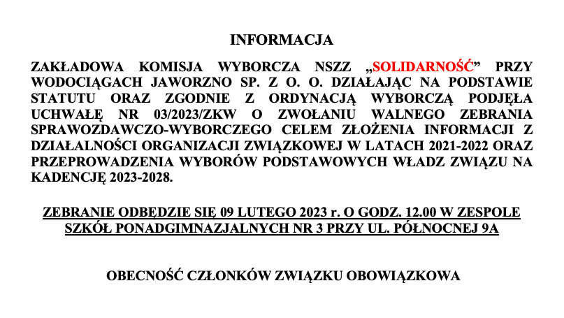 Informacja o wyborach